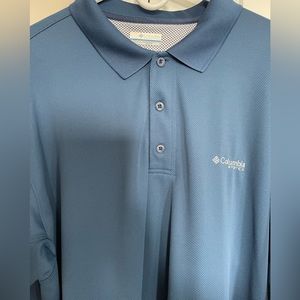Columbia brand men’s performance fishing gear PFG outdoor polo shirt size XL.